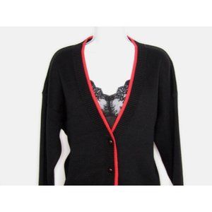 Tail Women's Black/Pink Long Sleeve Golf/Tennis Cardigan Sweater Size Medium